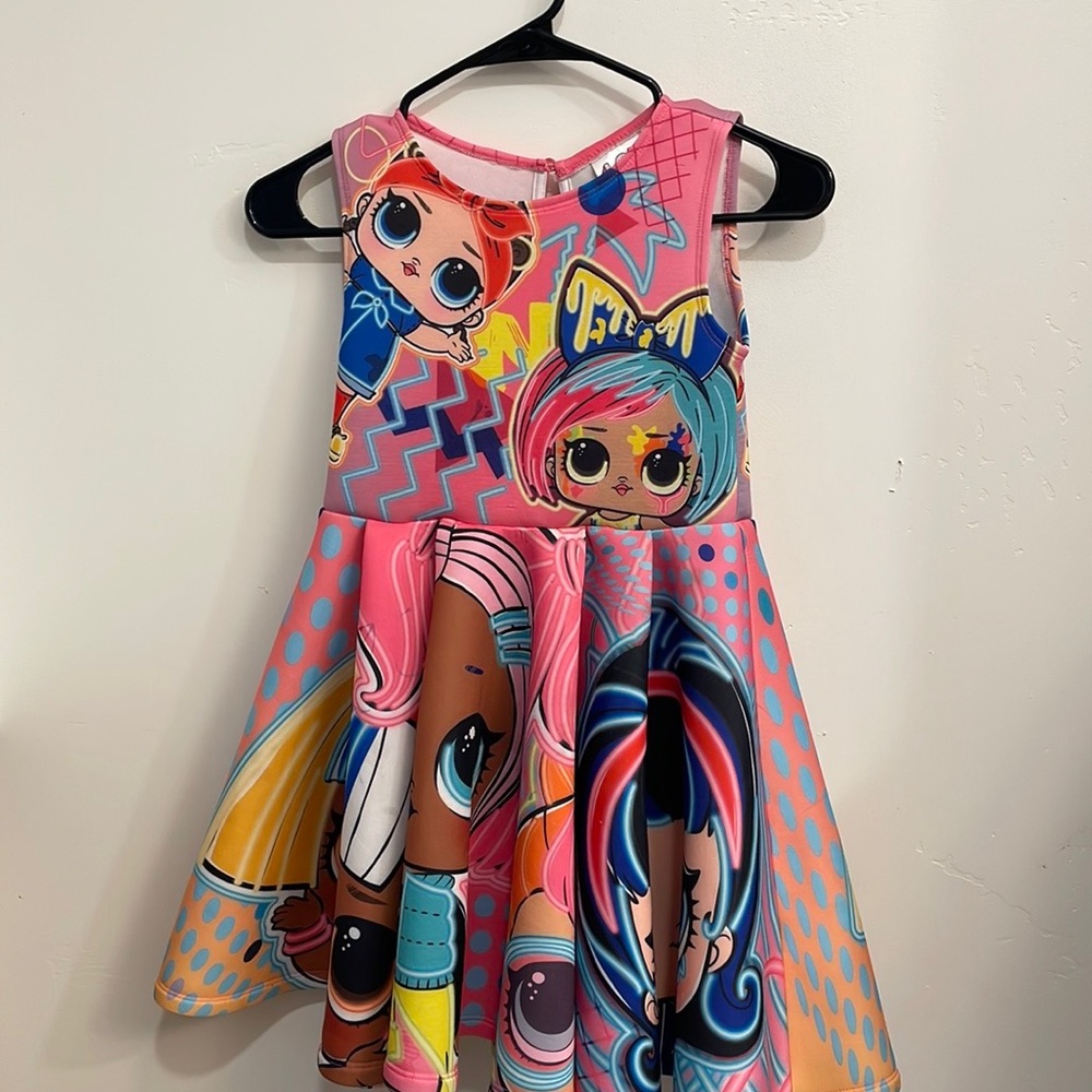 LOL Surprise! Birthday dress, party dress, LOL theme‎ dress size med 7/8